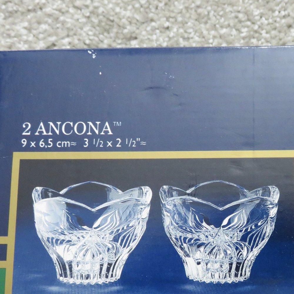 NIB Vintage 1991 Lead Crystal Candy Nut Dishes